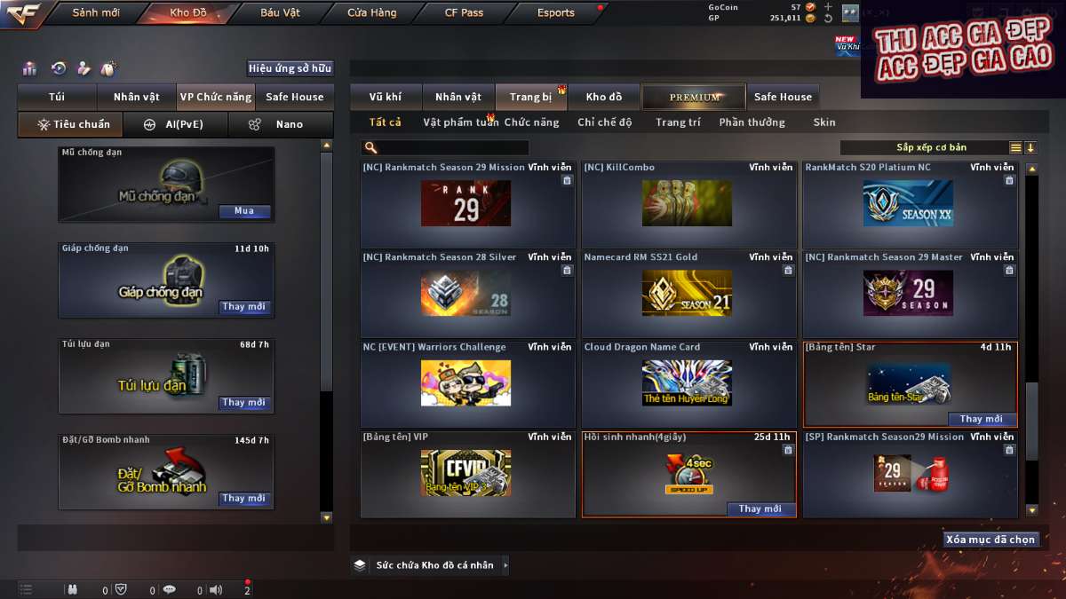 shop acc cf uy tin gia re